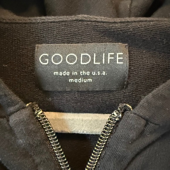 GOODLIFE Womens Full Zip Hoodie Black Size M Cotton Spandex Blend Made USA - Picture 8 of 14